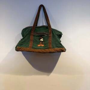 Vintage Disney Mickey Unlimited Green Canvas Tote Bag – Mickey Mouse Embroidery